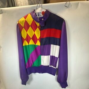 Polo Ralph Lauren Black Label Collection Esquestrian Racing silk bomber jacket